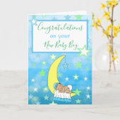 Welkom bij de World New Baby Boy Kaart (Gele Bloem)