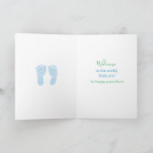 Welkom bij de World New Baby Boy  Kaart (Binnen)