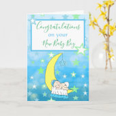 Welkom bij de World New Baby Boy  Kaart (Gele Bloem)