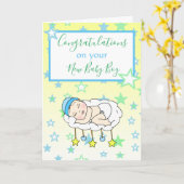 Welkom bij de World New Baby Boy Kaart (Gele Bloem)