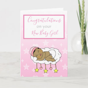 Welkom bij de World New Baby Meisje Etnische Baby Kaart