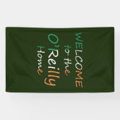 Welkom bij de YourName Home op Irish Flag BNRCNT Spandoek (Horizontaal)