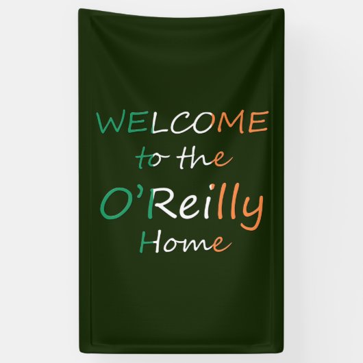 Welkom bij de YourName Home op Irish Flag BNRCNT Spandoek (Verticaal)