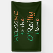 Welkom bij de YourName Home op Irish Flag BNRCNT Spandoek (Verticaal)