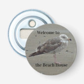 Welkom bij de Zeemaand van Beach House Button Flesopener (Voorkant)