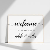 Welkom bij de zwarte en witte kalligrafie poster