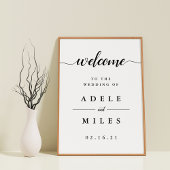 Welkom bij de zwarte en witte kalligrafie poster