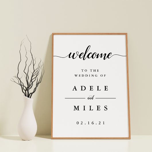 Welkom bij de zwarte en witte kalligrafie poster