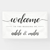 Welkom bij de zwarte en witte kalligrafie spandoek (Horizontaal)