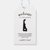 Welkom bij Delaware | Kalligrafie bruiloft Cadeaulabel (Voorkant)