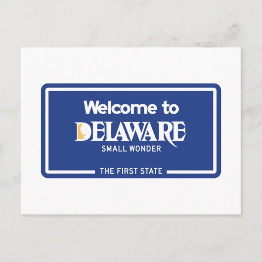 Welkom bij Delaware - Verenigde Staten-verkeerstek Briefkaart (Voorkant)