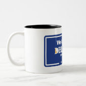 Welkom bij Delaware - Verenigde Staten-verkeerstek Tweekleurige Koffiemok (Links)