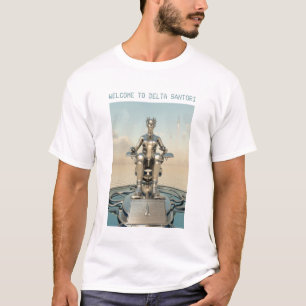Welkom bij Delta Santori. Futuristische ruimtehave T-shirt