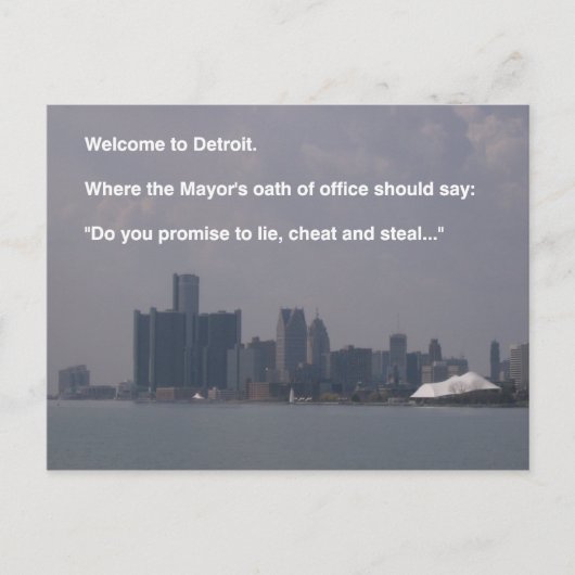 Welkom bij Detroit Briefkaart (Voorkant)