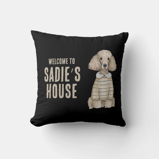 Welkom bij Dog Poodle House Custom Kussen (Voorkant)