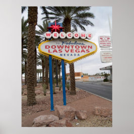 Welkom bij Downtown Las Vegas Poster Print