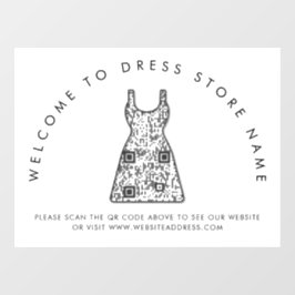 Welkom bij Dress Store Name QR Code-vensterfolie Raamsticker