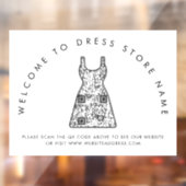 Welkom bij Dress Store Name QR Code-vensterfolie Raamsticker (Vel 2)