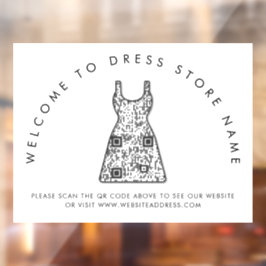 Welkom bij Dress Store Name QR Code-vensterfolie Raamsticker
