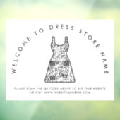 Welkom bij Dress Store Name QR Code-vensterfolie Raamsticker (Vel 3)