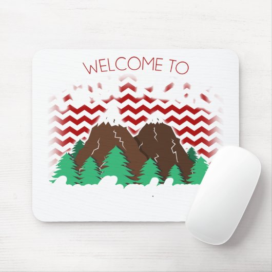 Welkom bij dubbele pieken muismat (Met muis)