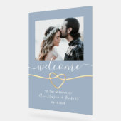 Welkom bij Dusty Blue Wedding Acryl Bord (Hoek)
