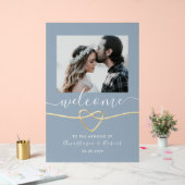 Welkom bij Dusty Blue Wedding Acryl Bord (Huwelijk)