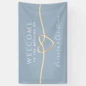 Welkom bij Dusty Blue Wedding Spandoek (Verticaal)