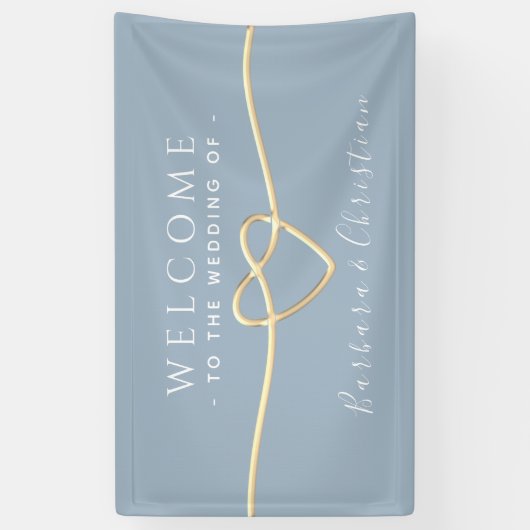 Welkom bij Dusty Blue Wedding Spandoek (Verticaal)