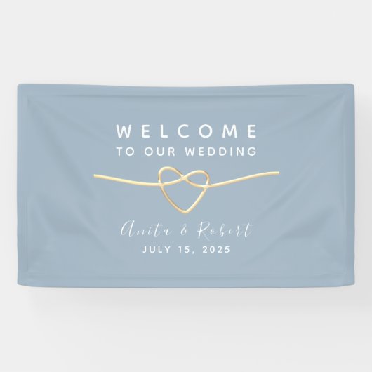 Welkom bij Dusty Blue Wedding Spandoek (Horizontaal)