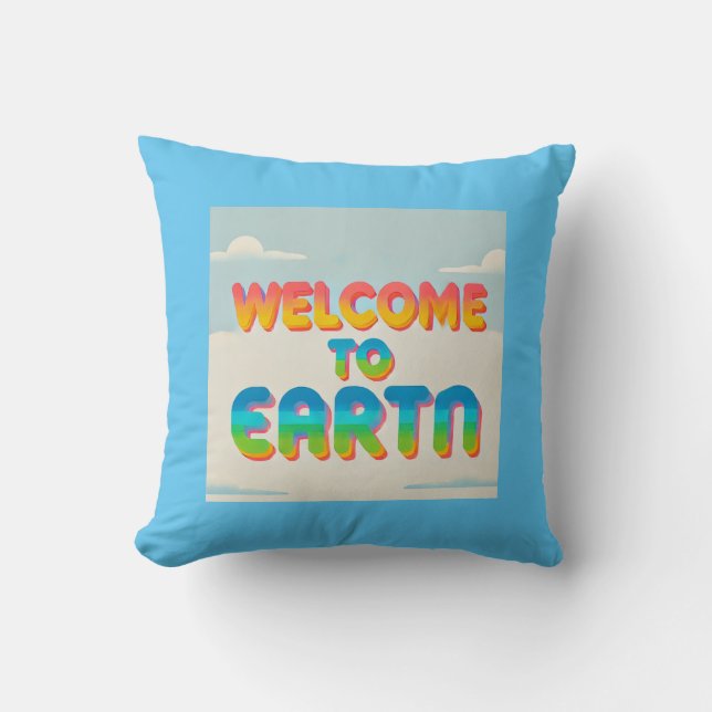 Welkom bij Earth Pillow – Planetair Comfort voor Y Kussen (Voorkant)