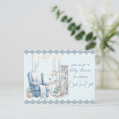 Welkom bij een Baby Boy Shower Uitnodiging Briefkaart (Staand voorkant)