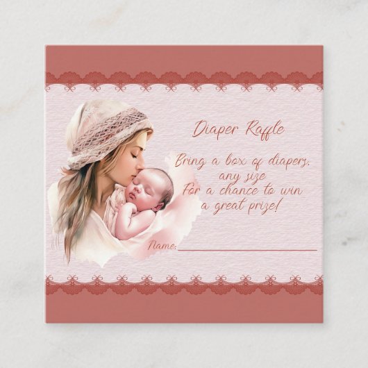 Welkom bij een Baby Girl Douche Luier Raffle Ticke Informatiekaartje (Voorkant)