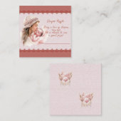 Welkom bij een Baby Girl Douche Luier Raffle Ticke Informatiekaartje (Voorkant / Achterkant)