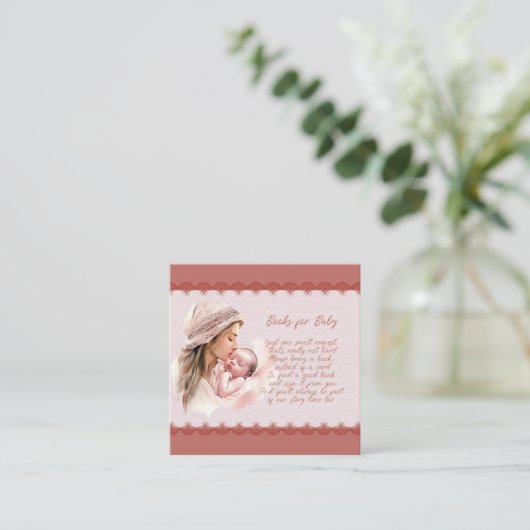 Welkom bij een Baby Girl Shower Boeken voor Baby Informatiekaartje (Staand voorkant)