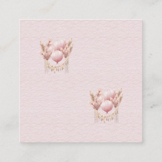 Welkom bij een Baby Girl Shower Boeken voor Baby Informatiekaartje (Achterkant)