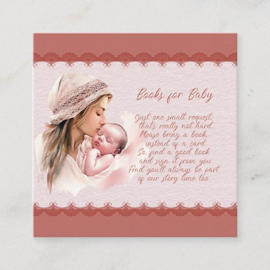 Welkom bij een Baby Girl Shower Boeken voor Baby Informatiekaartje (Voorkant)
