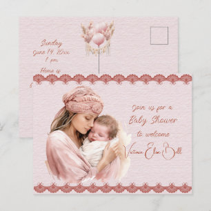 Welkom bij een Baby Girl Shower Uitnodiging Briefkaart