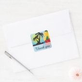 Welkom bij een mooi tropisch paradijs vierkante sticker (Envelop)