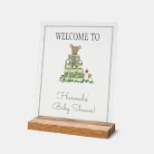 Welkom bij een nieuwe baby shower hoofdstuk acryl bord (Hoek)