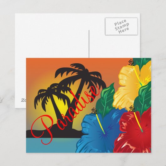 Welkom bij een prachtig tropisch paradijs briefkaart (Voorkant / Achterkant)