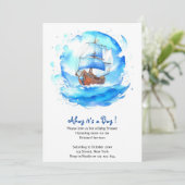 Welkom bij een zeevaarder: Nautical Boy Baby showe Kaart (Staand voorkant)