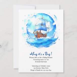 Welkom bij een zeevaarder: Nautical Boy Baby showe Kaart