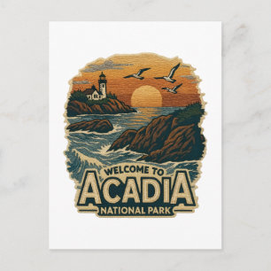 Welkom bij Embroidery Acadia National USA Park Feestdagenkaart