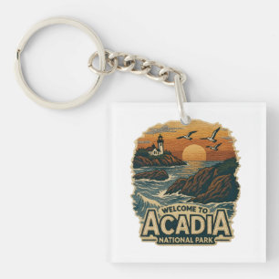 Welkom bij Embroidery Acadia National USA Park Sleutelhanger