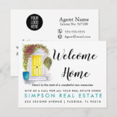 Welkom bij Estate Agent Aankondigingskaart (Voorkant / Achterkant)