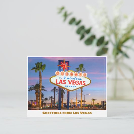 Welkom bij Fabulous Las Vegas Aanmelden in Las Veg Briefkaart (Staand voorkant)