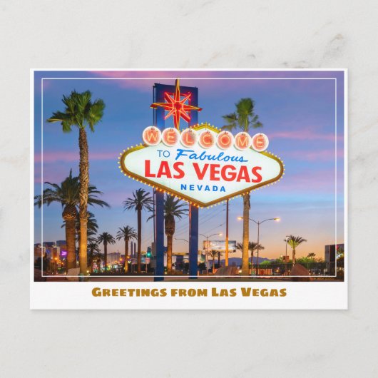 Welkom bij Fabulous Las Vegas Aanmelden in Las Veg Briefkaart (Voorkant)