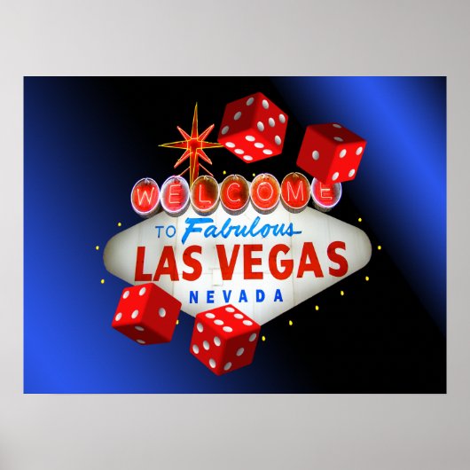 Welkom bij Fabulous Las Vegas Blue Glow Poster (Voorkant)