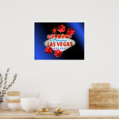 Welkom bij Fabulous Las Vegas Blue Glow Poster (Keuken)